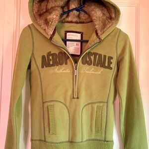 Aeropostale Olive Jacket with Pink Accents